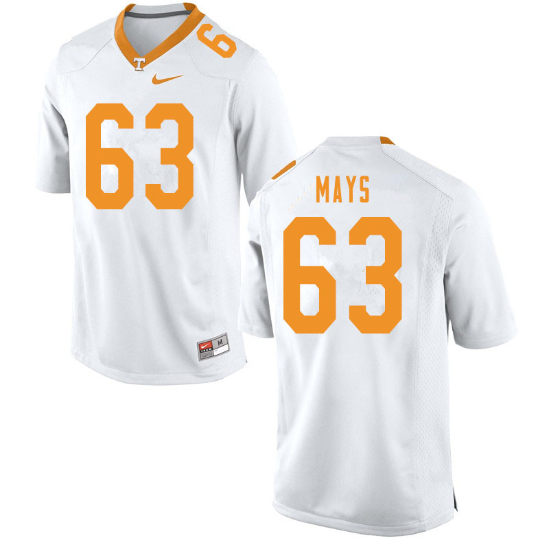Men #63 Cooper Mays Tennessee Volunteers College Football Jerseys Sale-White